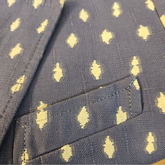 Anne Klein Clipped Jacquard Atlantic Blue Optic Career Style Blazer Size 2 - Picture 8 of 15